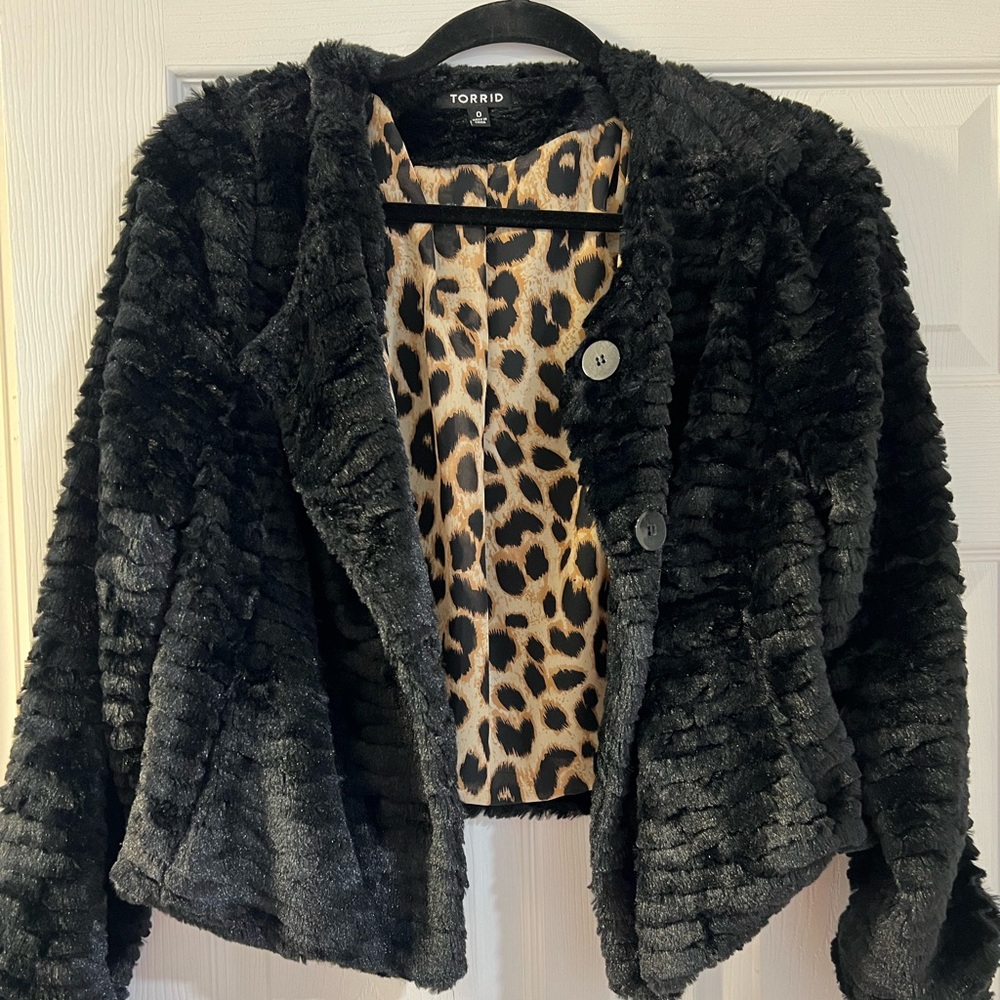 torrid faux fur cropped jacket